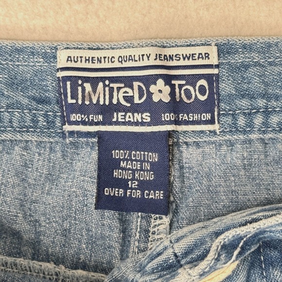 Limited Too Girls Jean Shorts Size 12 Denim Drawstring Pockets Casual - Picture 3 of 7